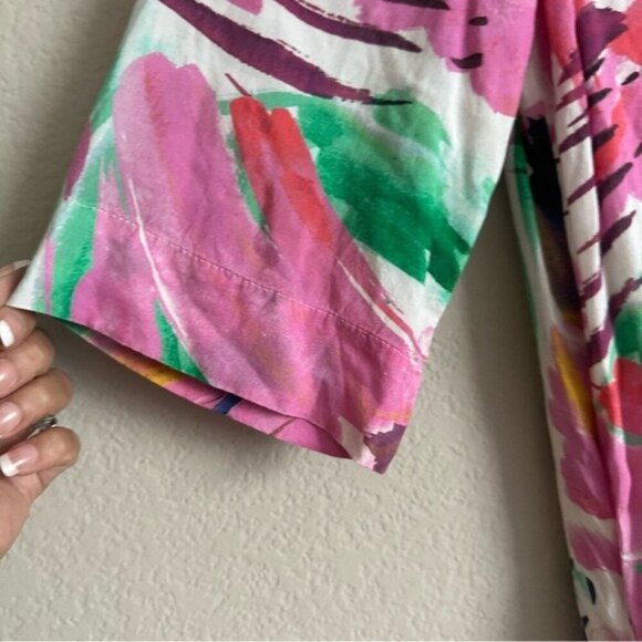 Oliveceous Multicolor Abstract Print Dress Medium - Artistic Boho & Cottagecore - Picture 7 of 12